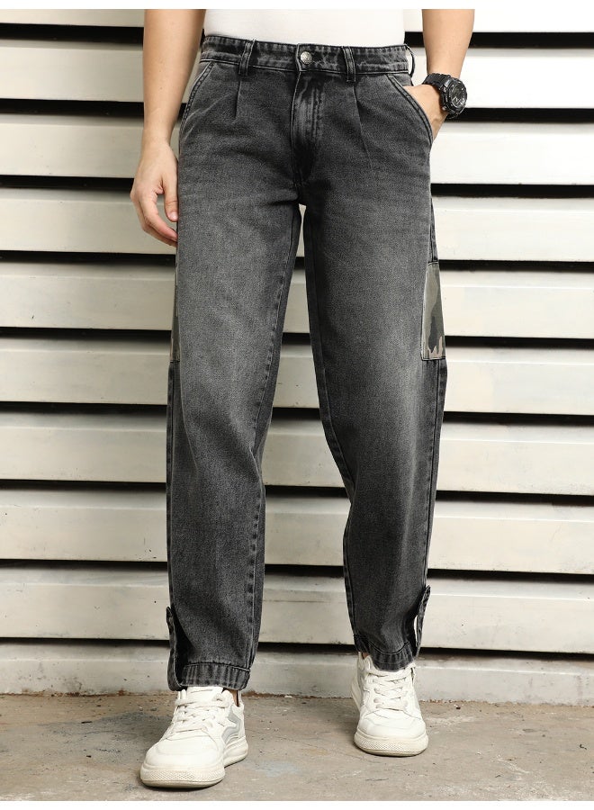 HIGH STAR Men's Black Relaxed Tapered Jeans - Casual Comfort and Style  - Image 2