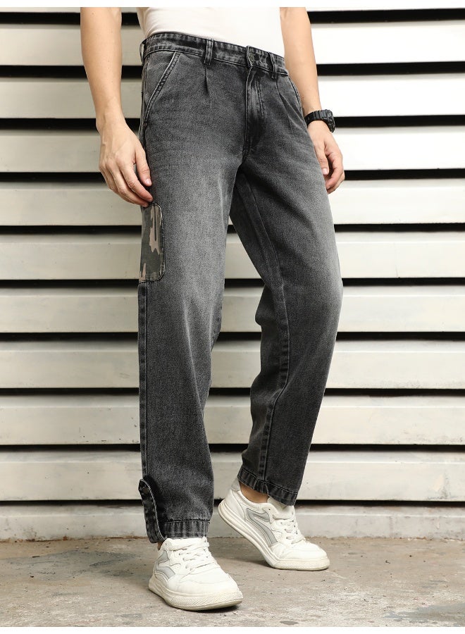 HIGH STAR Men's Black Relaxed Tapered Jeans - Casual Comfort and Style  - Image 3