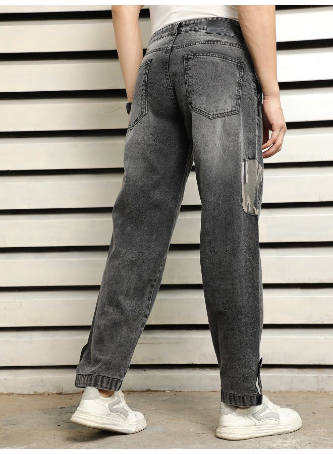HIGH STAR Men's Black Relaxed Tapered Jeans - Casual Comfort and Style  - Image 5