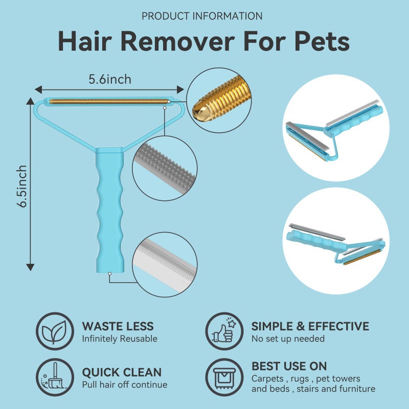 Pet Hair Remover 3-Pack,Dog Cat Hair Remover,Lint Shaver Cleaner Pro,Fur Removal Tool,Portable Carpet Scraper,Fuzz Rollers Hairball Brush for Carpets,Clothes,Car Mats,Couch,Pet Bed,Furniture - Image 3