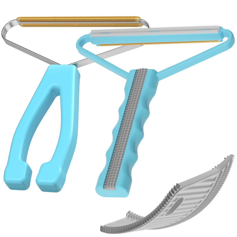 Pet Hair Remover 3-Pack,Dog Cat Hair Remover,Lint Shaver Cleaner Pro,Fur Removal Tool,Portable Carpet Scraper,Fuzz Rollers Hairball Brush for Carpets,Clothes,Car Mats,Couch,Pet Bed,Furniture - Image 1