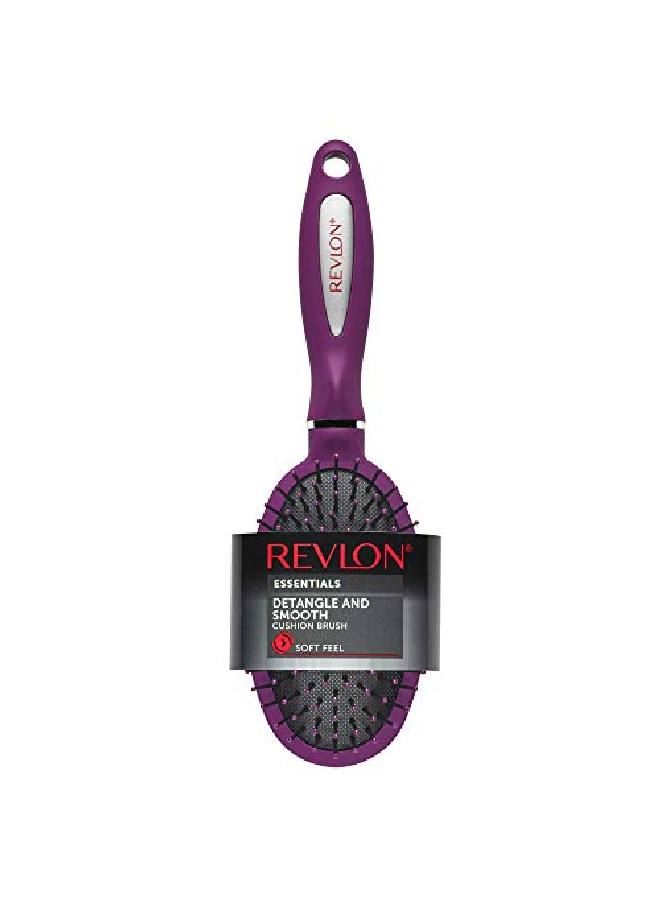 Revlon Detangle & Smooth Berry Cushion Hair Brush - Image 1