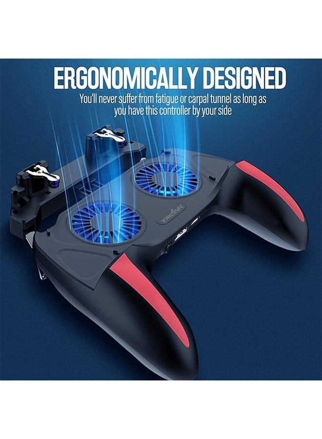 HAVEN Mobile Game Controller with Cooling Fan, with L1R1 Triggers Joystick for PUBG / Call of Duty / Fortnite Mobile Phones Games - 2500mAh - Image 2