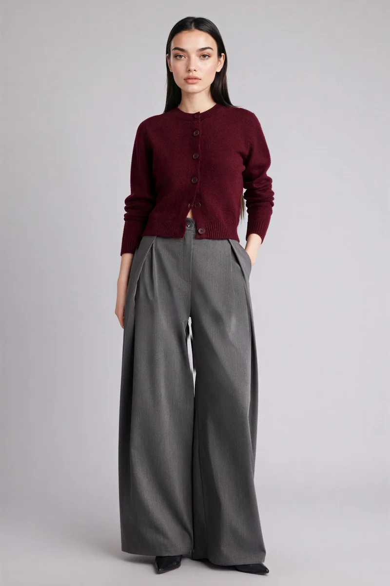 ديفاكتو Regular Fit Crew Neck Cardigan