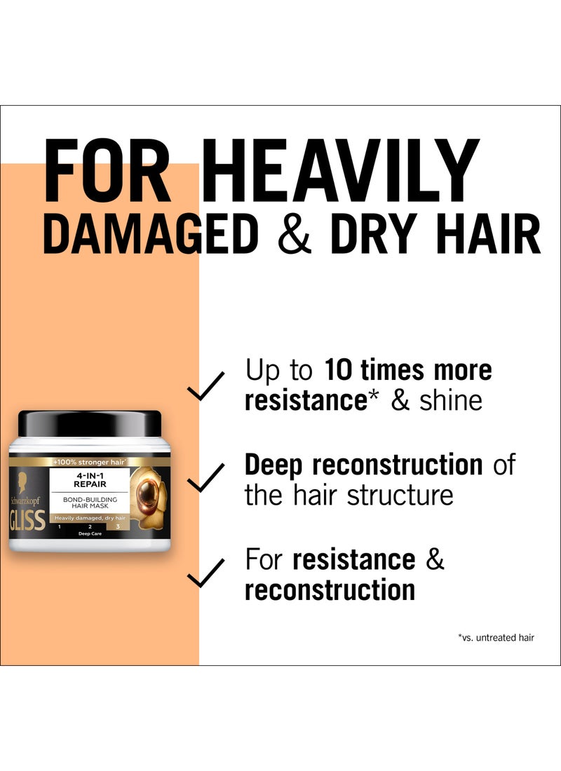 Schwarzkopf Gliss 4-IN-1 Repair Bond-Building Hair Mask, 400ml - Image 3