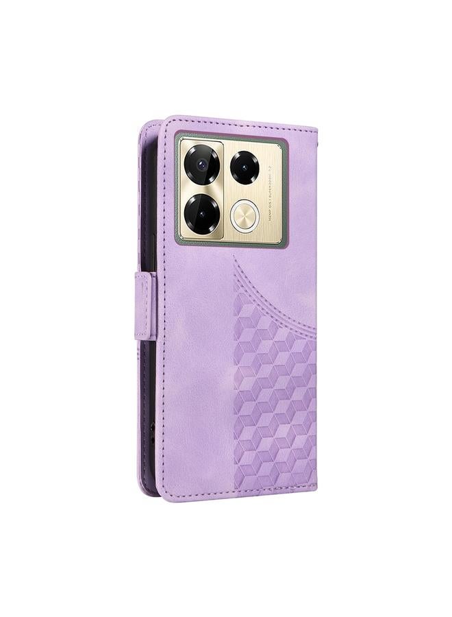 Zaboon Case For Infinix Note 40 Pro 4G / 5G / Note 40 Pro+ Embossed Rhombus Starry Leather Phone Case - Image 3