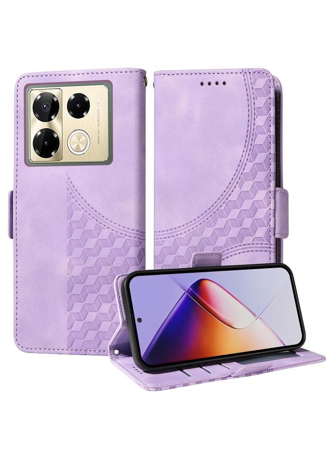 Zaboon Case For Infinix Note 40 Pro 4G / 5G / Note 40 Pro+ Embossed Rhombus Starry Leather Phone Case - Image 1