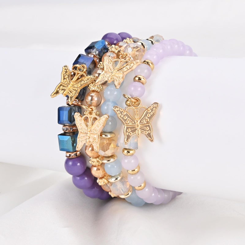 VONRU Bohemian Bracelet Sets for Women - 6 Sets Stackable Stretch Bracelets Multi-color Boho Jewelry for Women Hippie Bracelets Dainty Jewelry (Multicolor bead bracelets) - Image 4