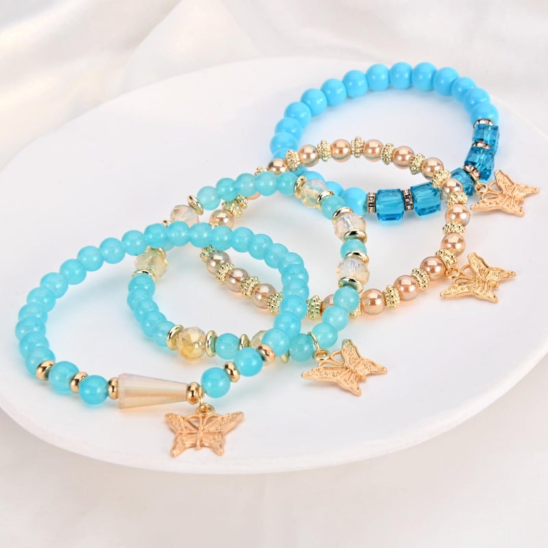 VONRU Bohemian Bracelet Sets for Women - 6 Sets Stackable Stretch Bracelets Multi-color Boho Jewelry for Women Hippie Bracelets Dainty Jewelry (Multicolor bead bracelets) - Image 5