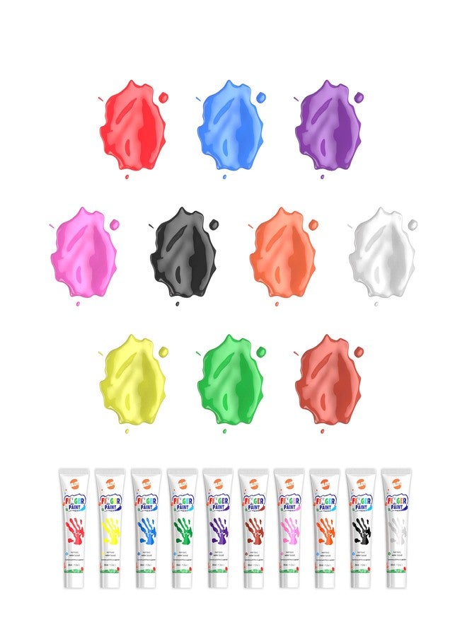 BLOT Kids Washable Finger Paint for Toddlers Art Supplies Gift for Baby Hand Painting DIY Crafts, Non Toxic, 10 Colors, 36ml/Tube - Image 2