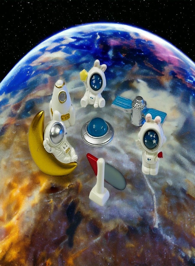 Krisah 7 pcs Space Theme Resin Miniature Doll House Garden Decorative X Small Multi Color Items - Image 4