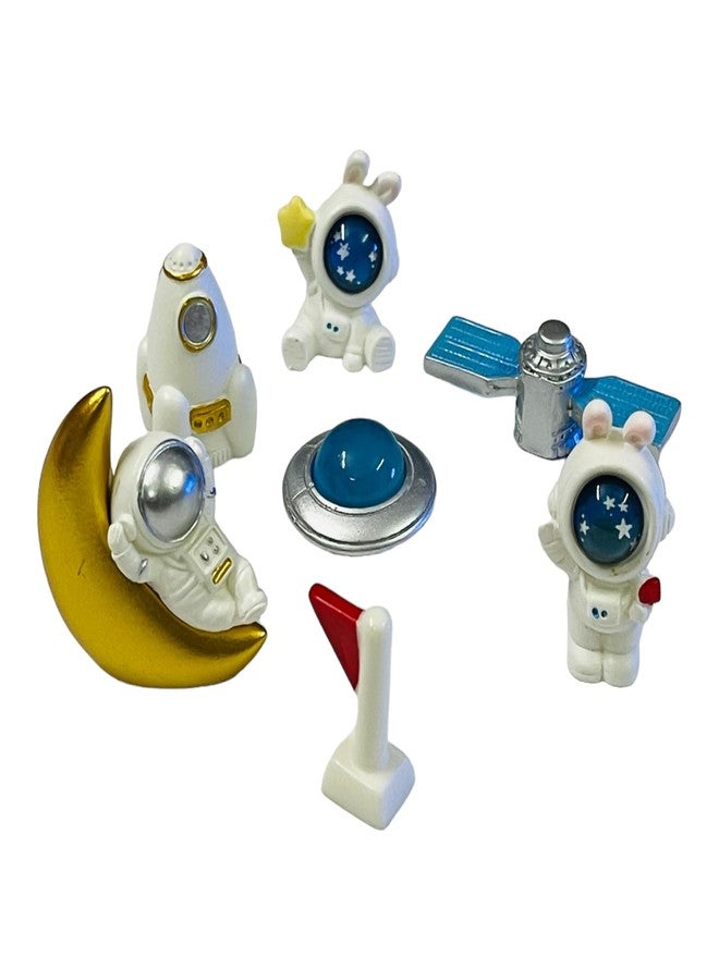 Krisah 7 pcs Space Theme Resin Miniature Doll House Garden Decorative X Small Multi Color Items - Image 1
