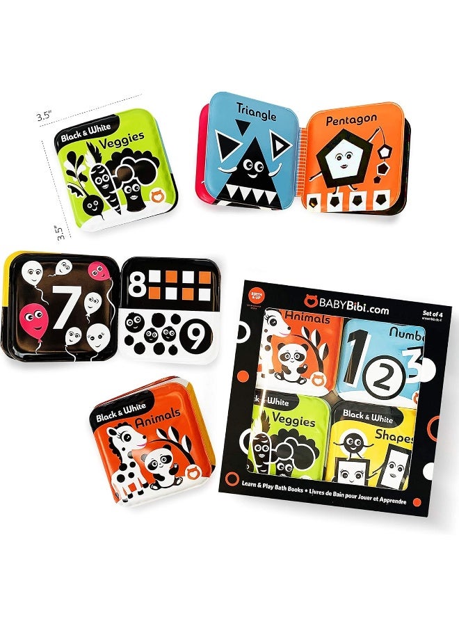 BabyBibi Bath Books â€“ Set of 4 Black and White Waterproof Books - Image 3