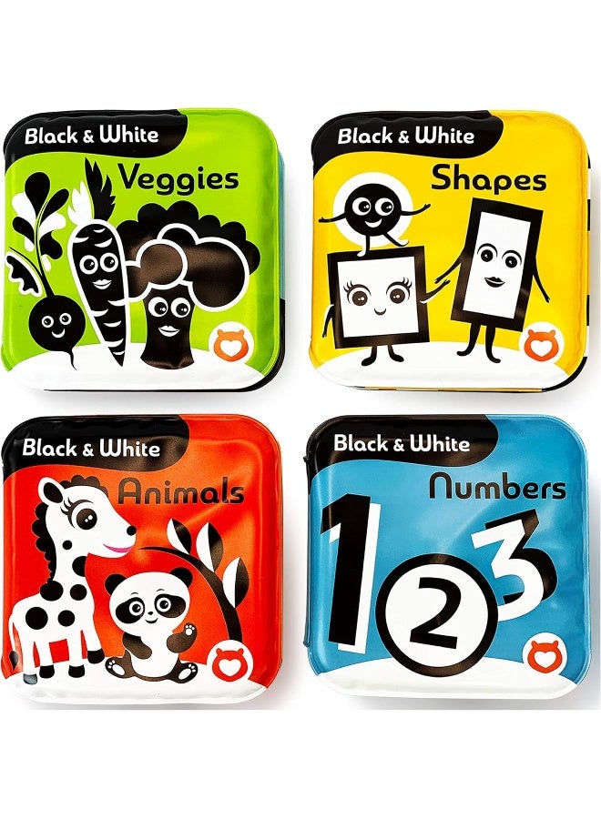 BabyBibi Bath Books â€“ Set of 4 Black and White Waterproof Books - Image 1