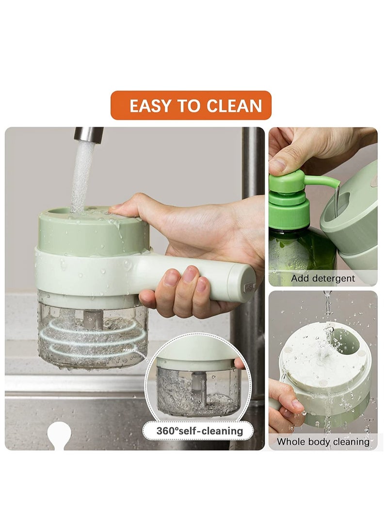 ELTRAZONE 4 in 1 multifunctional usb rechargeable Handheld Electric Vegetable Cutter Set, Garlic Mud Masher Food Chopper, Portable Mini Wireless Food Processor,vegetable cutter slicer for Garlic Pepper Chili On  - Image 4