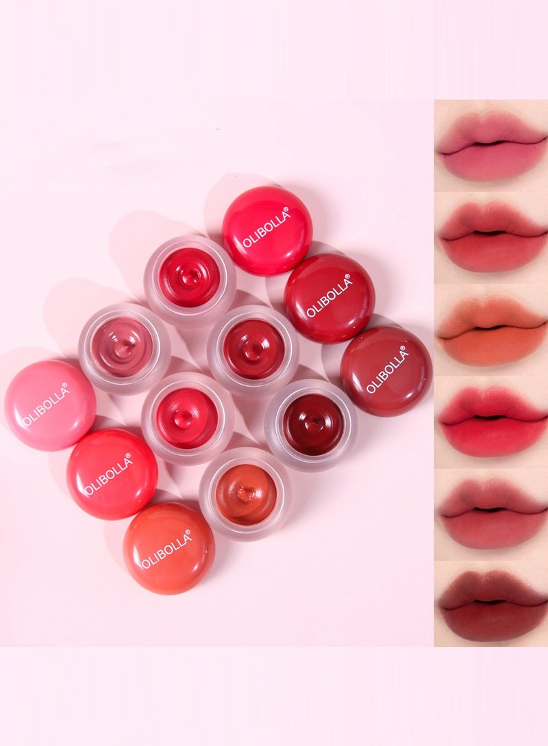 أوليبولا علبة بودنغ ضبابية للشفاه والخدود مع فرشاة شفاه من السيليكون، كريم مخملي غير لامع متعدد الأغراض للحصول على لون قابل للبناء، تركيبة خفيفة الوزن للحصول على مظهر يدوم طويلاً وإخفاء خطوط الشفاه - Image 5