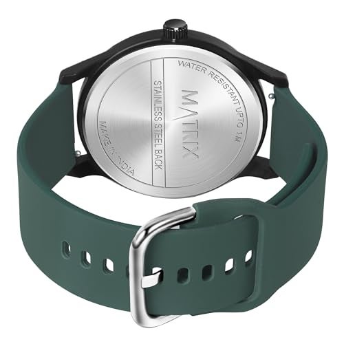 Matrix Dope Black/Green Dial with Softest Silicone Strap Analog Watch for Men's & Boys (Teal Green) - Image 5