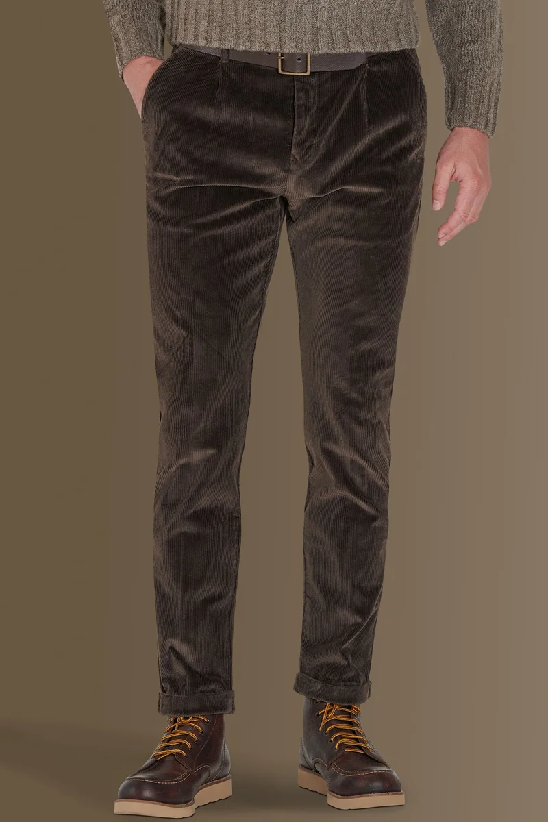 دوبل غانغر 5 pockets trousers wales corduroy - LT Brown
