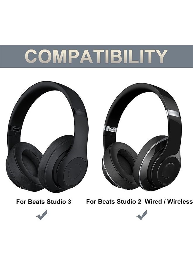 1-Piece Replacement Ear Pads for Beats Studio 2 & Studio 3, Retro Pattern Ear Cushions with Soft Protein Leather Ear Cushions, Noise Isolation Memory Foam and 3M Back Adhesive (Brown)