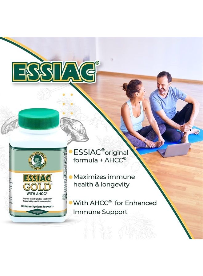 Essiac مستخلص الذهب مع مستخلص الفطر من مكمل AHCC لتعزيز دعم المناعة - 60 كبسولة | مزيج قوي من مضادات الأكسدة للمساعدة في تعزيز الصحة العامة والرفاهية - Image 2