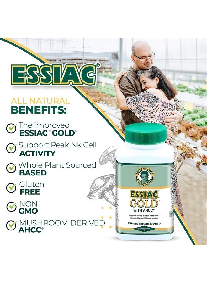 Essiac مستخلص الذهب مع مستخلص الفطر من مكمل AHCC لتعزيز دعم المناعة - 60 كبسولة | مزيج قوي من مضادات الأكسدة للمساعدة في تعزيز الصحة العامة والرفاهية - Image 3