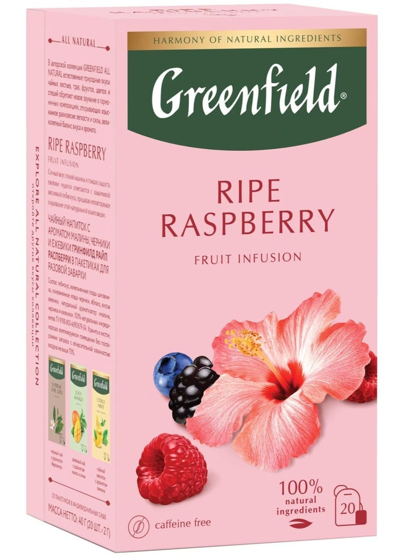 جرين فيلد شاي أعشاب منقوع فاكهة التوت الناضج، 20 كيس شاي، 40 جم - Image 1