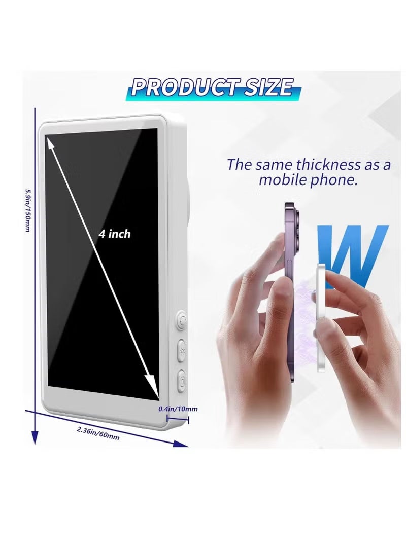Magnetic Selfie Monitor Screen for iPhone & Android,1800mAh with Bluetooth Remote, 3-Level Brightness & Wide Screen Mode, Using Phone Rear Camera for Selfie Vlog No Delay Live Stream for TikTok - Image 4