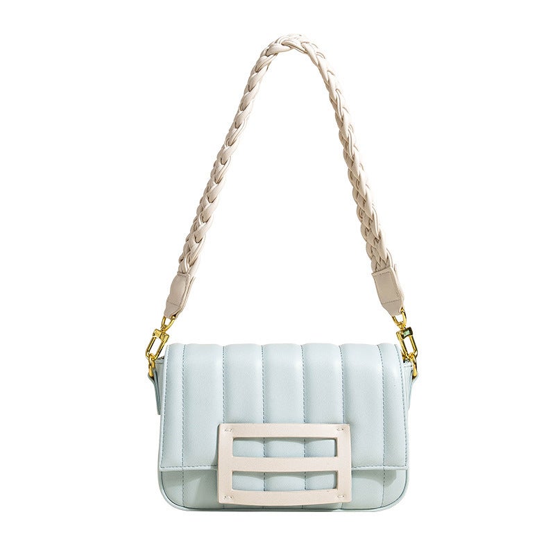 2023 New Arrival All-Match Fashionable Chaohai Salt Blue Underarm Bag Handmade Woven Shoulder Bag Women'S Niche Light Luxury Crossbody Bag - Image 2