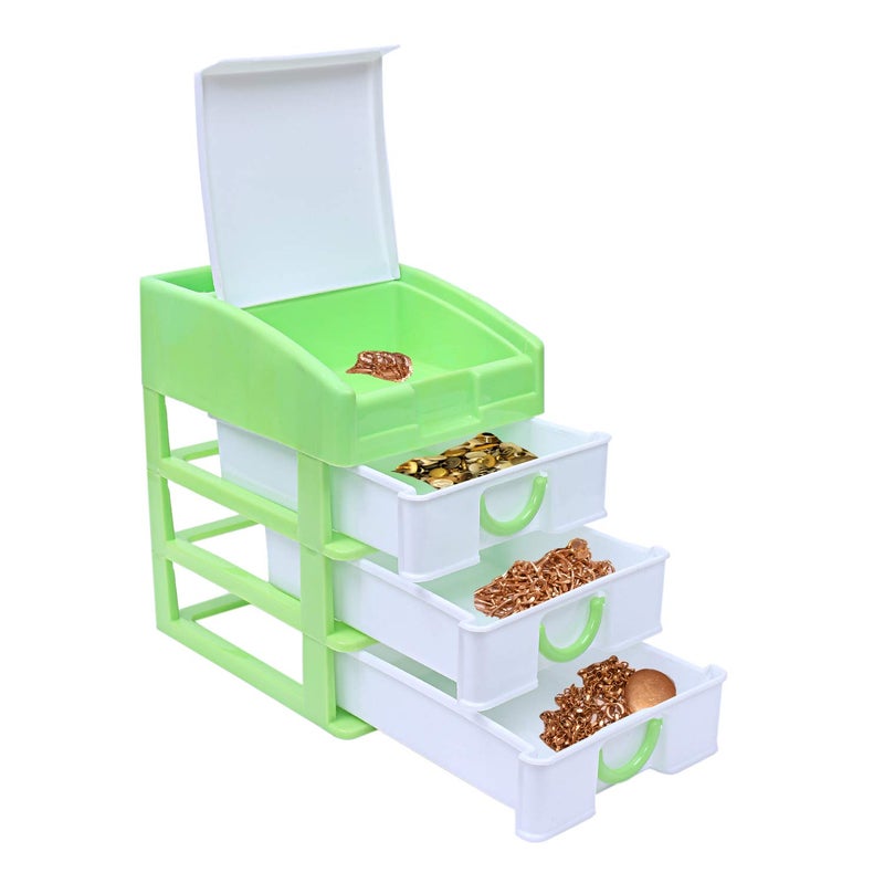 Kuber Industries Kuber Industries Plastic Four Layer Drawer Storage Cabinet Box GreenCTKTC25144  - Image 3