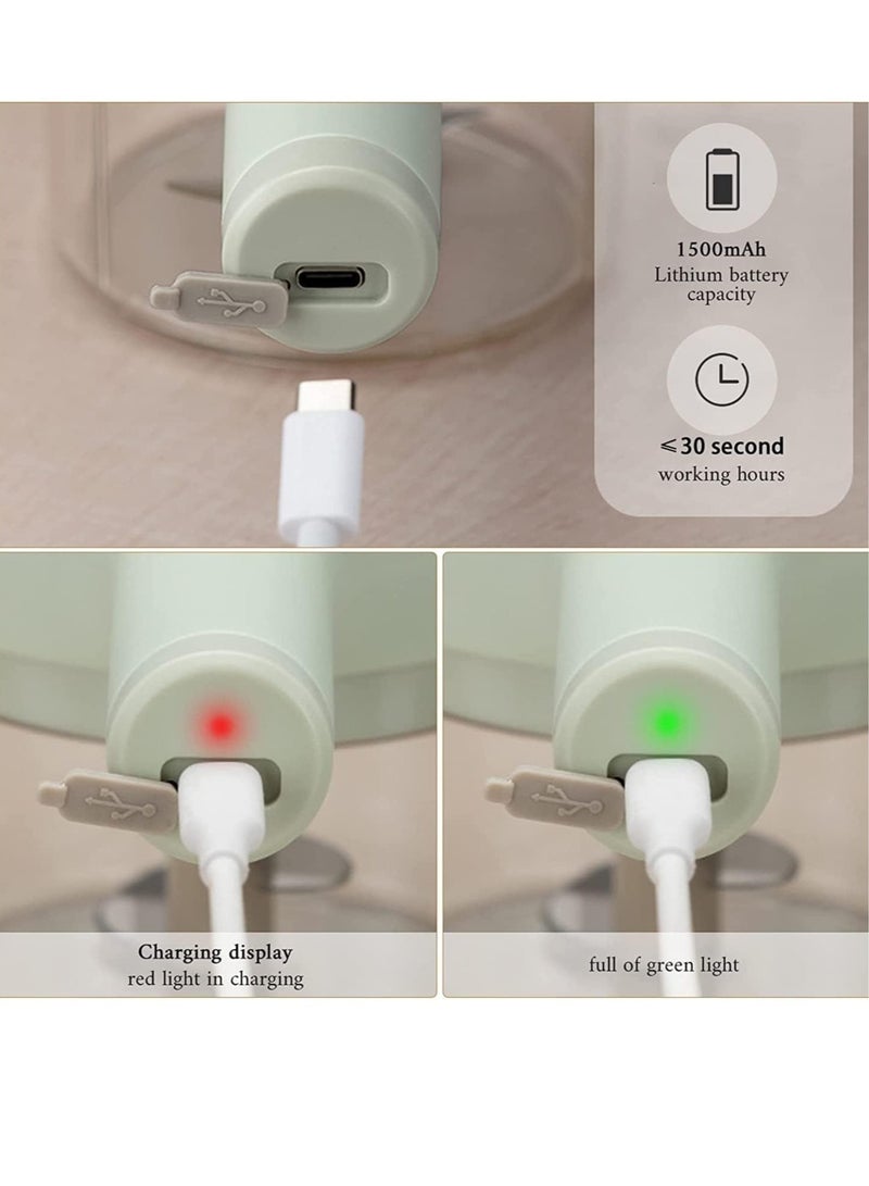 ELTRAZONE 4 in 1 Portable Electric Vegetable Cutter Set,Gatling Vegetable Chopper Mini Wireless Food Processor,Garlic Chili Onion Celery Ginger Meat Garlic Chopper with Brush - Image 2