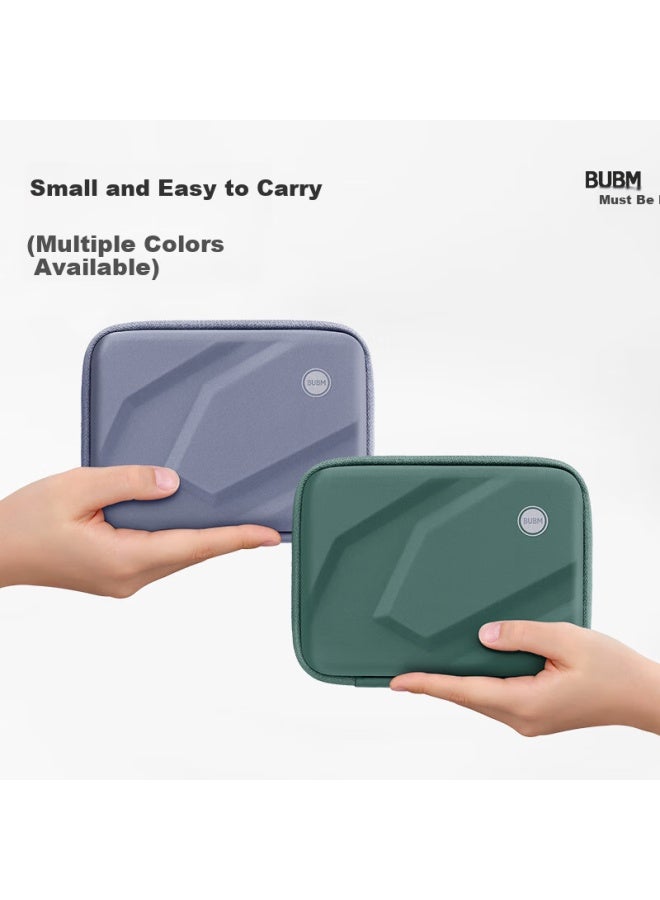 BUBM 2.5-Inch Portable Hard Drive Case Multifunctional Data Cable Organizer Usb Flash Drive Phone U Disk Charging Treasure Earphone Protective Case Digital Accessories Storage Bag Green - Image 3