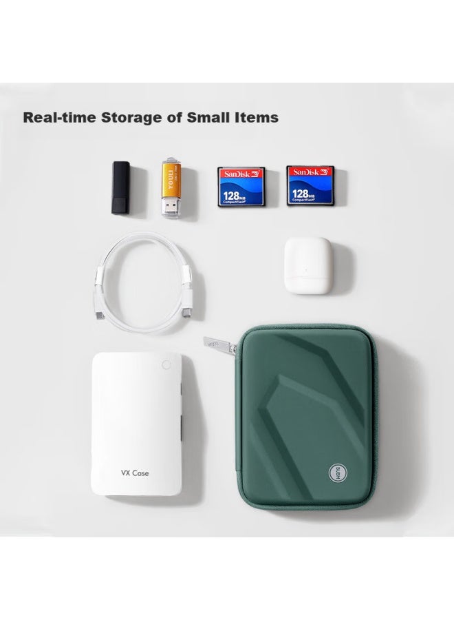 BUBM 2.5-Inch Portable Hard Drive Case Multifunctional Data Cable Organizer Usb Flash Drive Phone U Disk Charging Treasure Earphone Protective Case Digital Accessories Storage Bag Green - Image 4