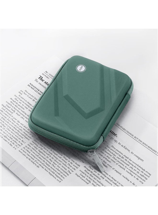 BUBM 2.5-Inch Portable Hard Drive Case Multifunctional Data Cable Organizer Usb Flash Drive Phone U Disk Charging Treasure Earphone Protective Case Digital Accessories Storage Bag Green - Image 2
