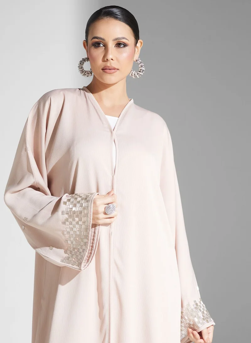 hayas closet Embellished Button Detail Abaya