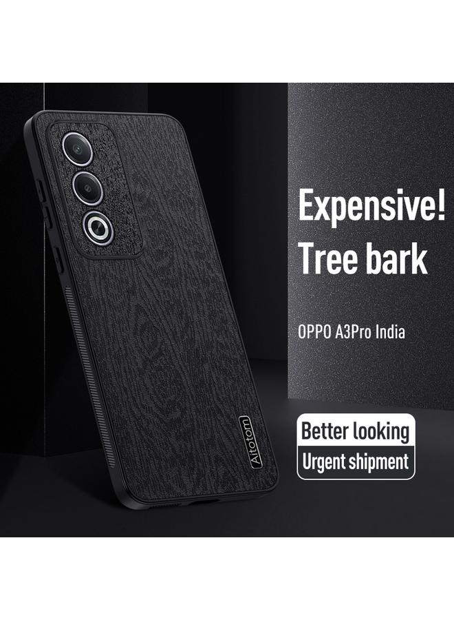 اس-توب جراب هاتف OPPO A3 Pro مصنوع من جلد لحاء الشجر الهندي المقاوم للصدمات - Image 3