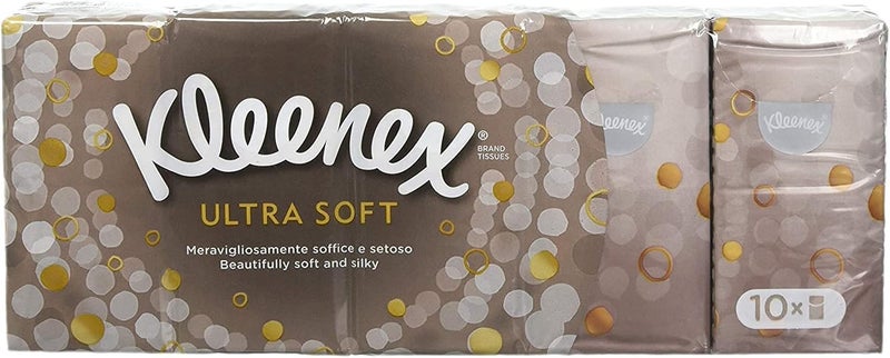 Kleenex Ultra Soft Facial Tissues - Set of 10 Packs, Luxuriously Soft and Silky