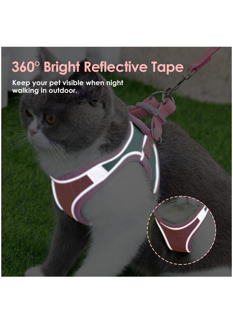 قابل للتعديل لينة وقوية الفراء تقليد القط سترة الأشرطة مع الأشرطة العاكسة على المشي القط الأشرطة الواقية من الرصاص مجموعات مناسبة لأنّ متوسطة وصغيرة الحجم القطط ( م ) - Image 3