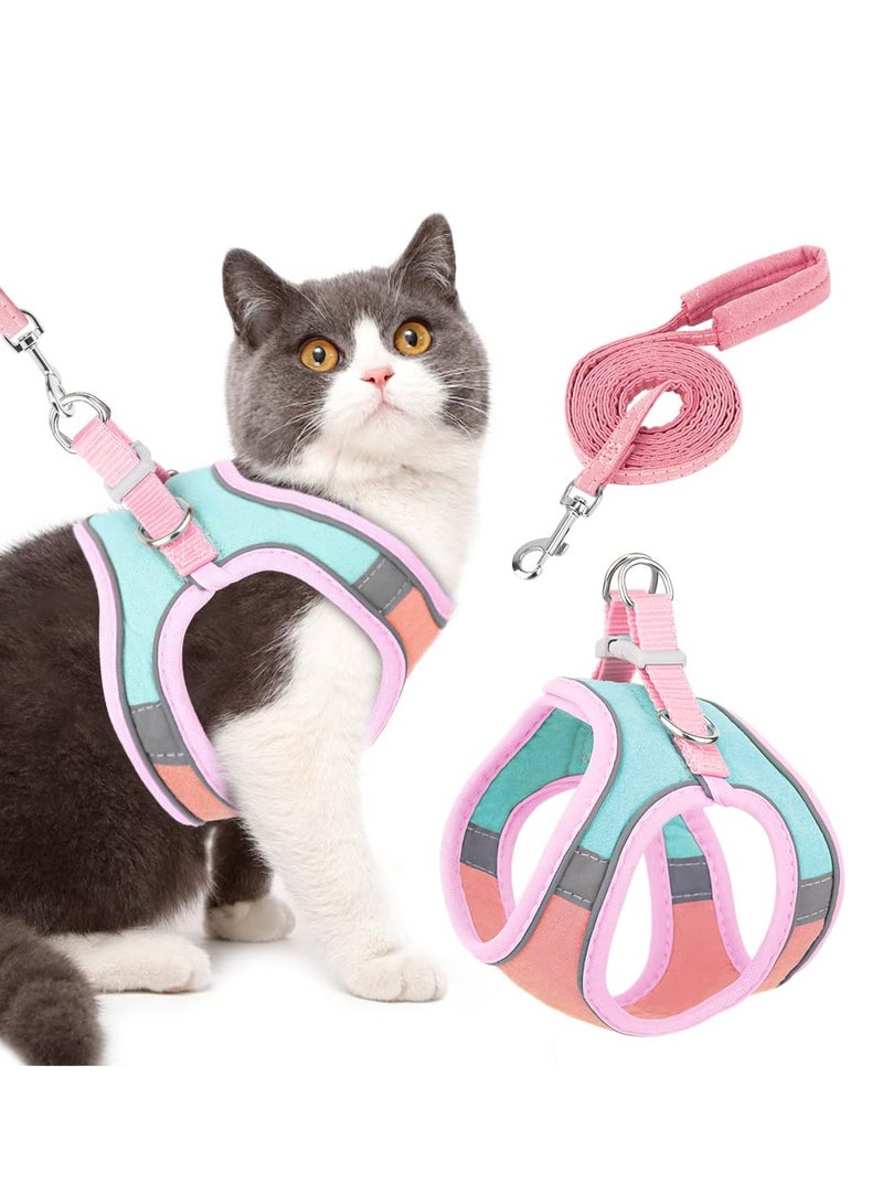 قابل للتعديل لينة وقوية الفراء تقليد القط سترة الأشرطة مع الأشرطة العاكسة على المشي القط الأشرطة الواقية من الرصاص مجموعات مناسبة لأنّ متوسطة وصغيرة الحجم القطط ( م ) - Image 1