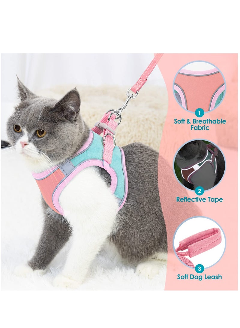 قابل للتعديل لينة وقوية الفراء تقليد القط سترة الأشرطة مع الأشرطة العاكسة على المشي القط الأشرطة الواقية من الرصاص مجموعات مناسبة لأنّ متوسطة وصغيرة الحجم القطط ( م ) - Image 4