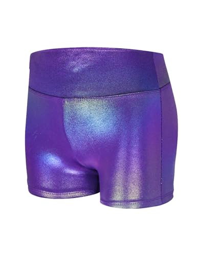 Nokecina Girls Gymnastics Leotard Size 6-7 Years Old Shiny Purple Heart Sleeveless Bodysuits Practice Outfits - Image 5
