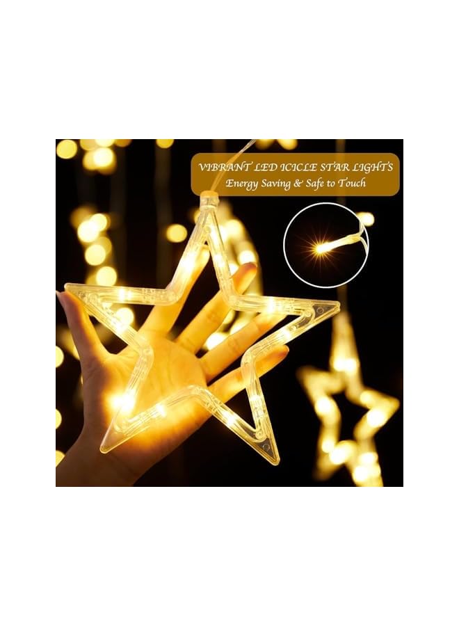 The Bros أضواء رمضان وزينة العيد، أضواء القمر والنجوم والأضواء المتسلسلة، 3.5 متر، داخلية، خارجية، حديقة، منزل، ممر، احتفال مع قابس الاتحاد الأوروبي 220 فولت مع قابس ذيل - Image 3