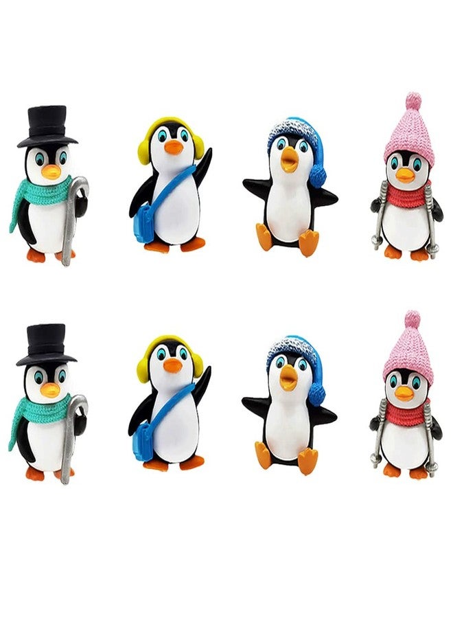MAOMIA 8 Pcs Cute Penguin Figures Mini Penguin Figurines Collection Playset Cake Topper Fairy Garden Party Decoration - Image 1