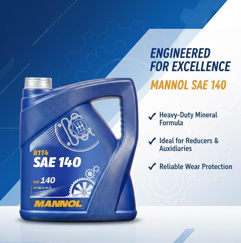 MANNOL SAE 140 Universal Transmission & Gear Oil, 8114 - GL-4/GL-5, 4 Liters - Image 3