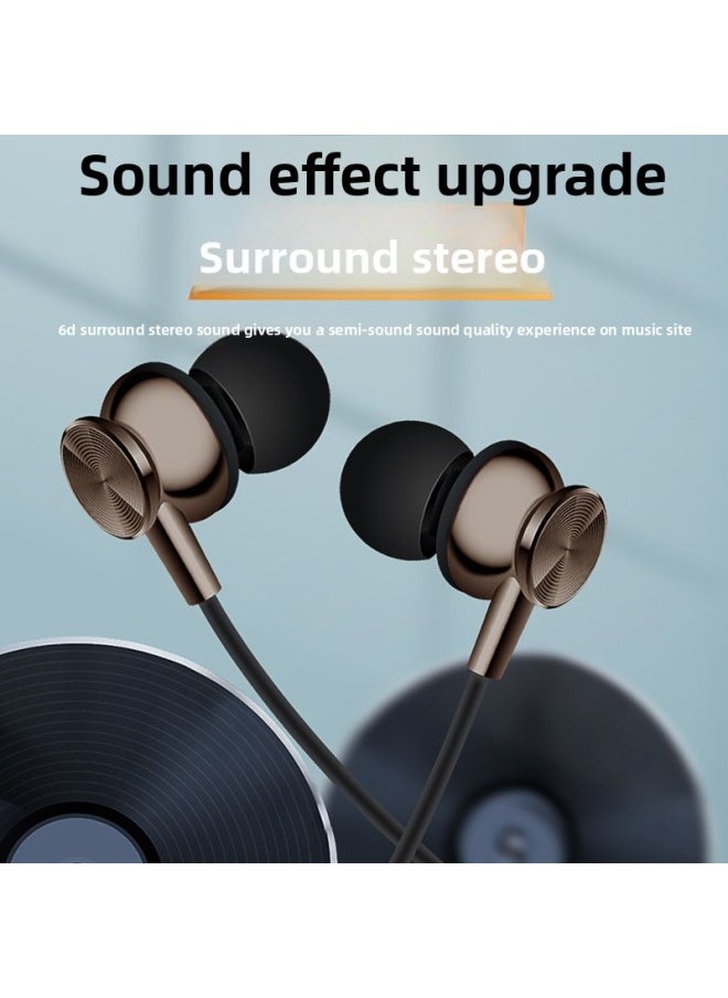 Generic - Stereo Wired Headset In-ear Wire Control With Lightning Game Headset Karaoke Wire Control Mobile Phone Call Earplugs-Color:156 Champagne Gold (with Packaging) - Image 1