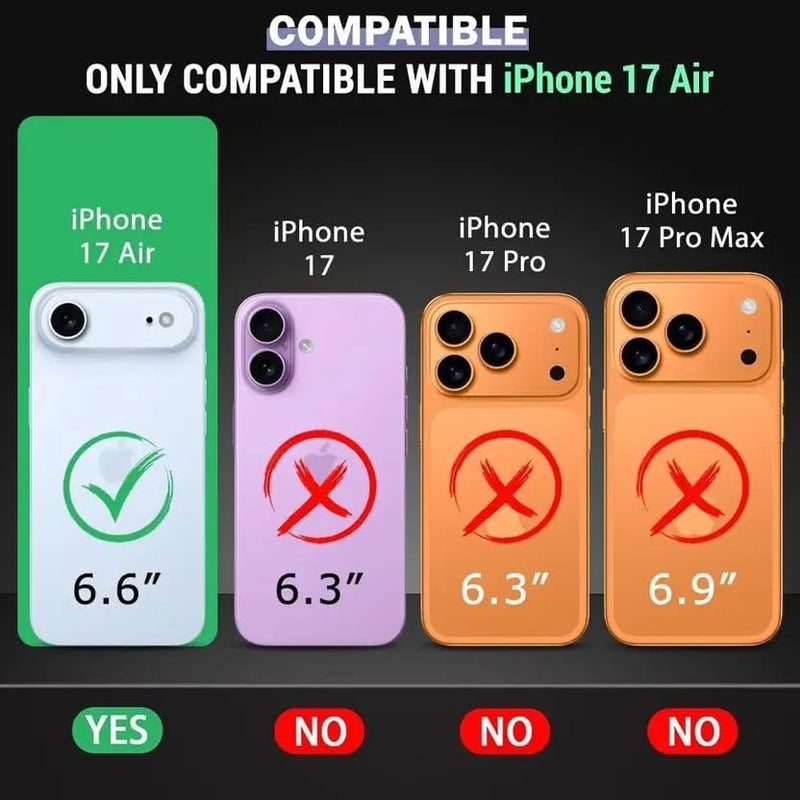 VONZEE Compatible with iPhone 17 Air 6.5'' Case Luxury Pink Girly Cute 3D Bow Pearl Glitter Bling Case with Full Camera Protection Shockproof PC+TPU Glossy Shiny Cover for Girls Women, Pink - Image 2