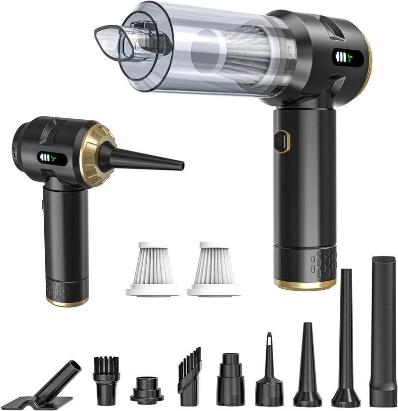 Higoom Cordless Handheld Vacuum Cleaner - 22000PA Powerful Suction Mini Car Vacuum for Home, Car, and Pet Hair (Black-Gold) - Image 1