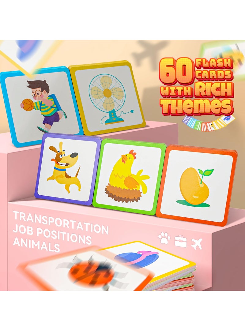 SYOSI Sight Words Flash Cards for Kindergarten Montessori Alphabet Toys Kindergarten Wooden Reading Blocks Phonics Flash Cards CVC Word Spelling Games Sensory Toys for Kids Ages 3 4 5 6 7 8 Years Old  - Image 2