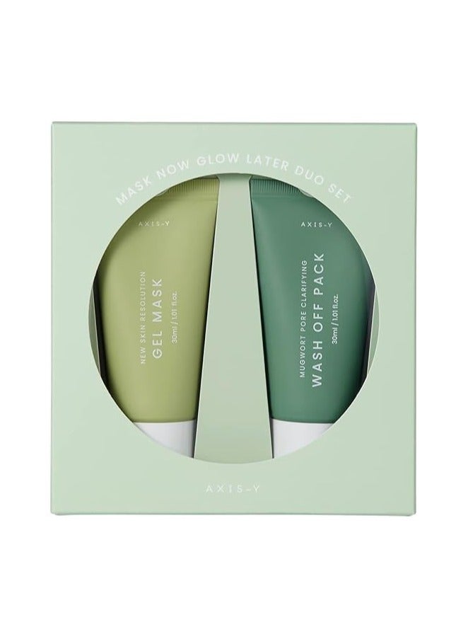 AXIS-Y Mask Now Glow Later Duo Set
- Mugwort Pore Clarifying Wash Off Pack30Ml
- New Skin Resolution Gel Mask 30Ml