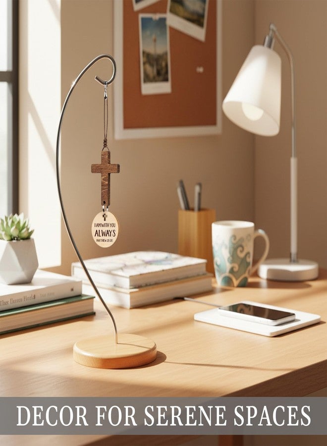 DINIZON Wood Cross Decor - Tap For Daily Bible Verse - Easter Religious Gifts For Women, Men, Mom, Dad, Decorative Standing Cross Christian Mothers Day Gifts, Hanging Jesus Faith Spiritual Decoration - Image 5