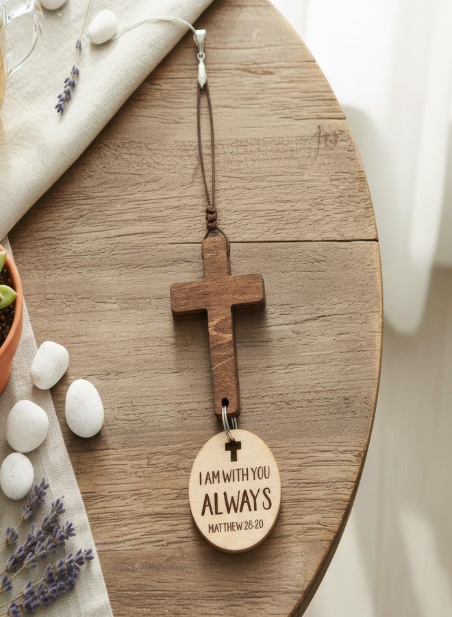 DINIZON Wood Cross Decor - Tap For Daily Bible Verse - Easter Religious Gifts For Women, Men, Mom, Dad, Decorative Standing Cross Christian Mothers Day Gifts, Hanging Jesus Faith Spiritual Decoration - Image 4